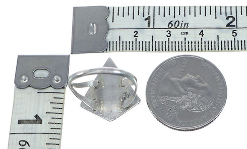 Native American Zuni Multistone Multicolor Sterling Silver Ring Size 5 NX11752